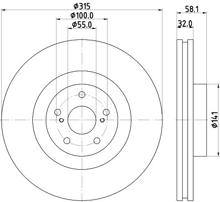 HELLA PAGID Тормозной диск 8DD 355 115-701